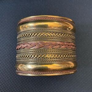 Copper and brass cuff bracelet